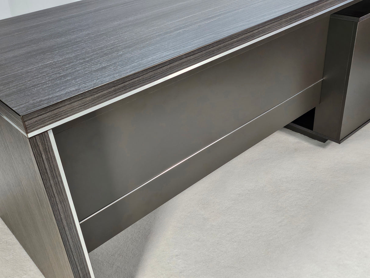 Stylish Grey Oak Corner Executive Office Desk - 1600mm, 1800mm, 2000mm - DG07-26
