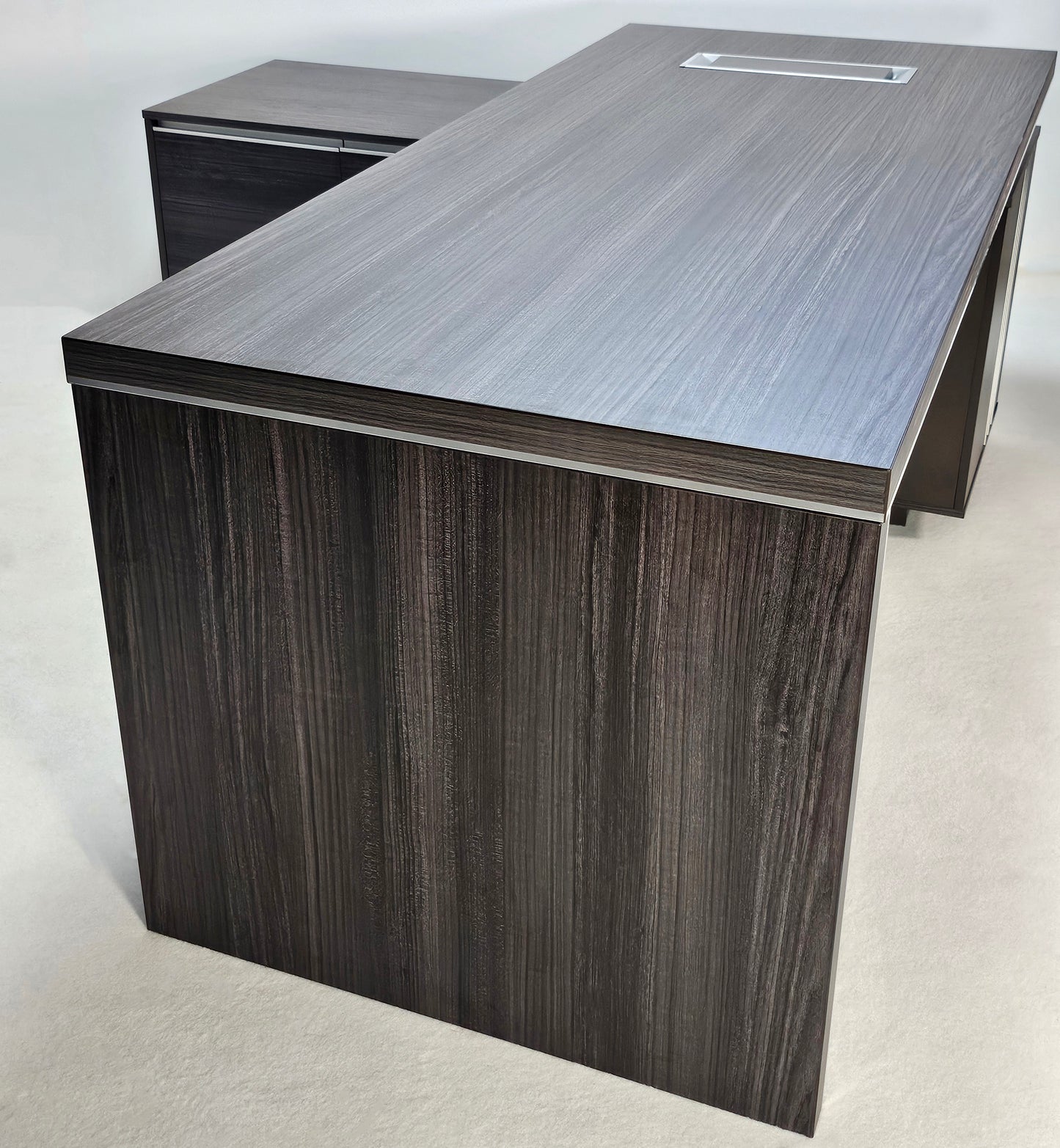Stylish Grey Oak Corner Executive Office Desk - 1600mm, 1800mm, 2000mm - DG07-26