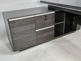 Stylish Grey Oak Veneer Corner Executive Office Desk - 1600mm - DG07-D16-26