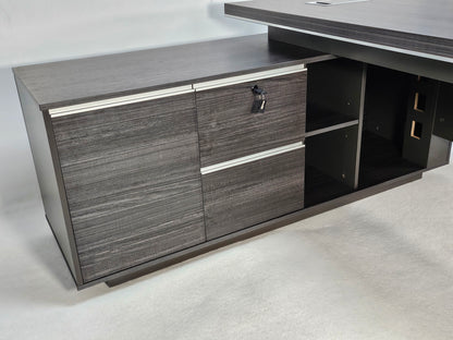 Stylish Grey Oak Corner Executive Office Desk - 1600mm, 1800mm, 2000mm - DG07-26