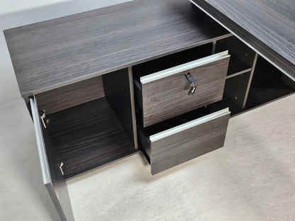 Stylish Grey Oak Corner Executive Office Desk - 1600mm, 1800mm, 2000mm - DG07-26