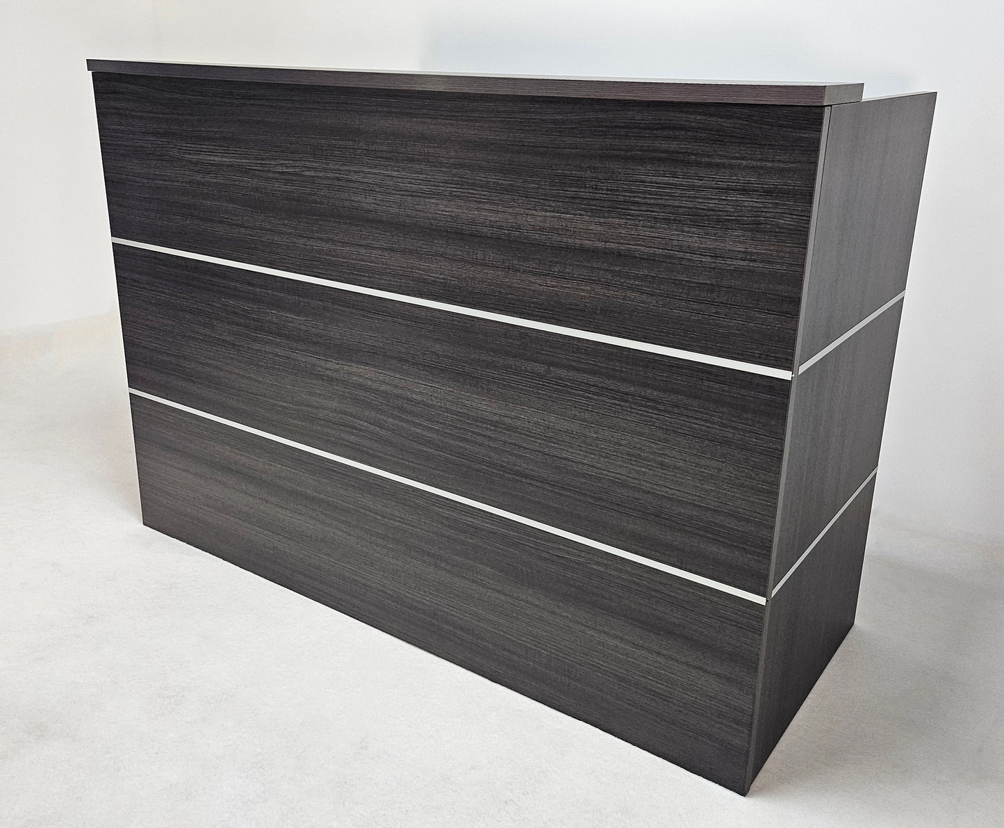 Modern Grey Oak Reception Counter - 1600mm