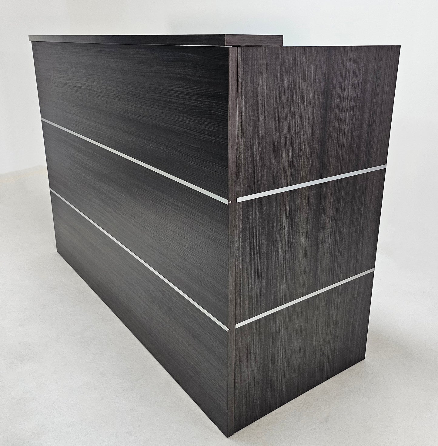 Modern Grey Oak Reception Counter - 1600mm