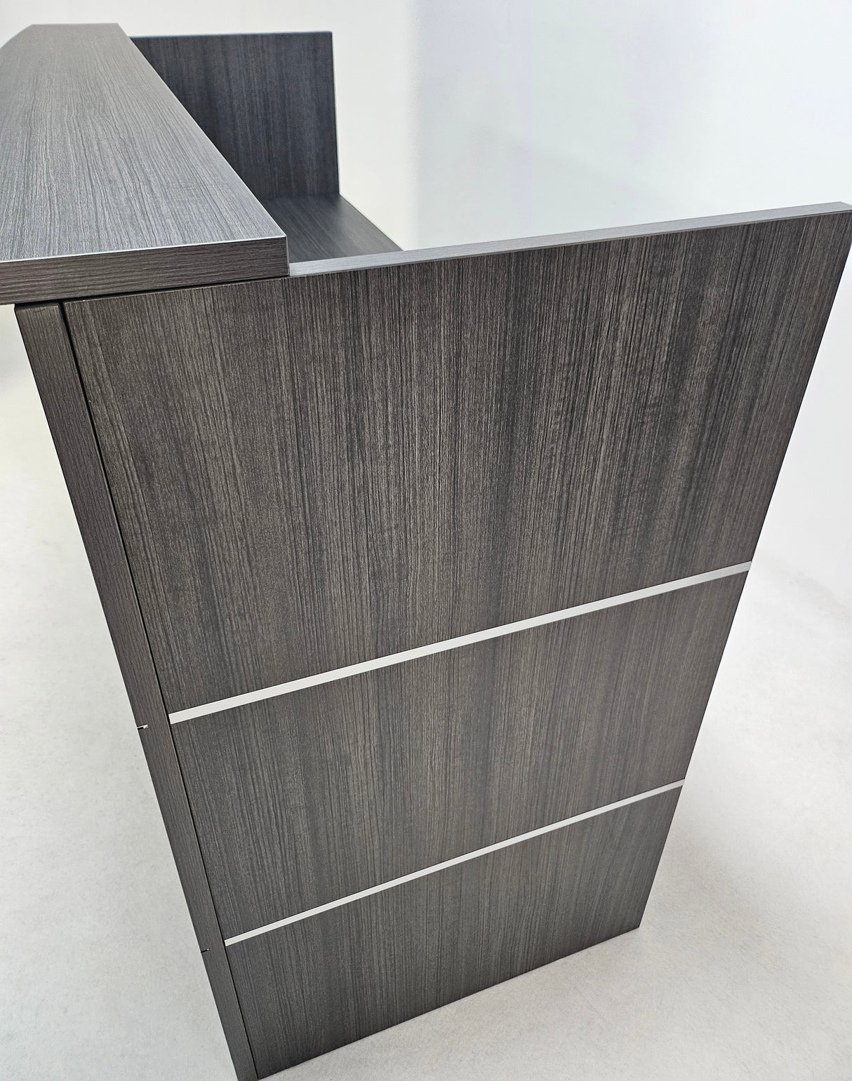 Modern Grey Oak Reception Counter - 1600mm - REC-16-DG04