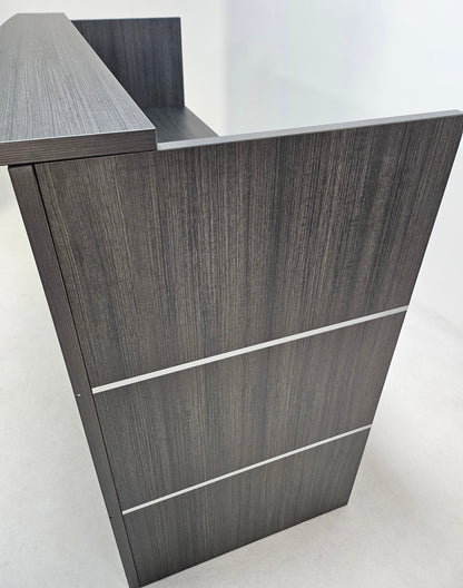 Modern Grey Oak Reception Counter - 1600mm