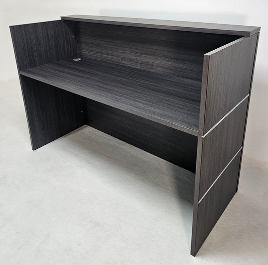 Modern Grey Oak Reception Counter - 1600mm