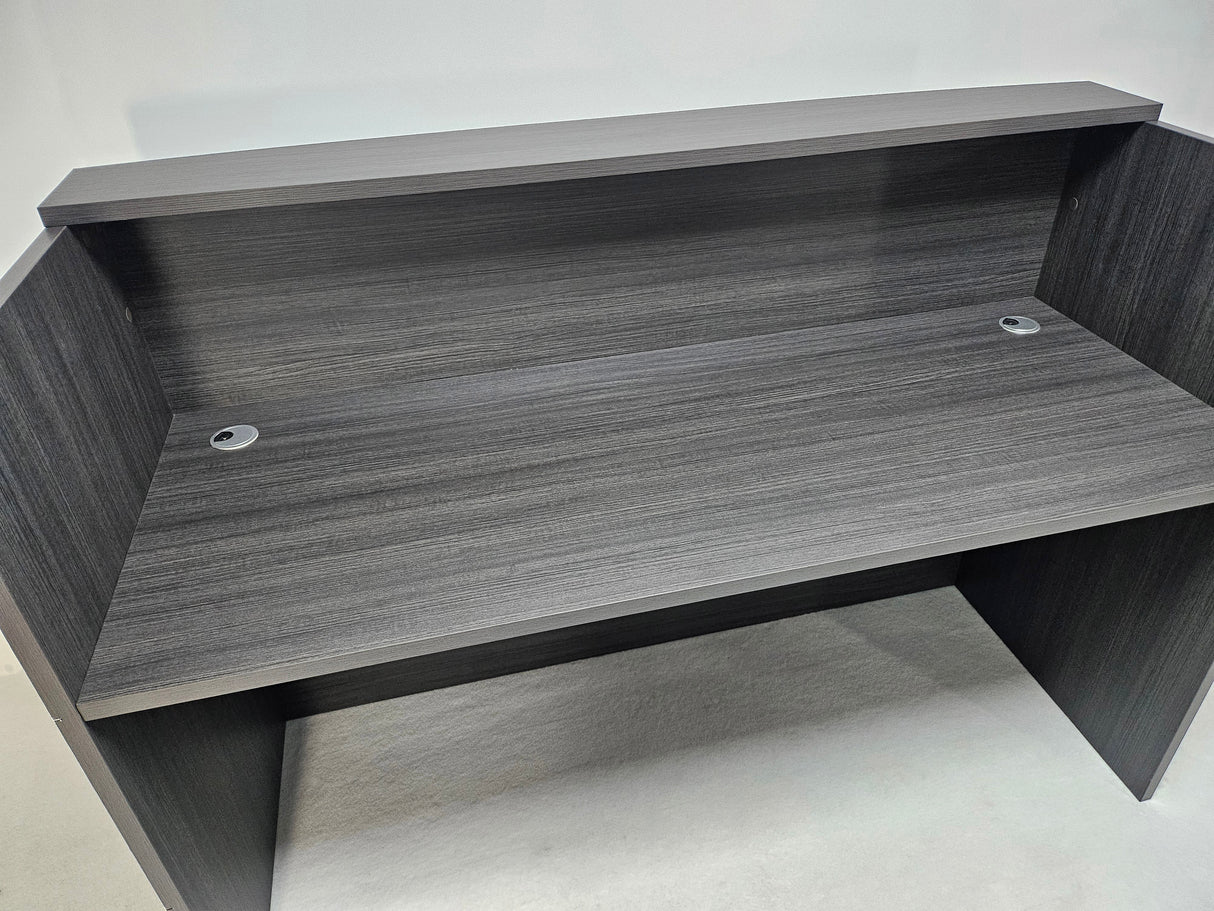 Modern Grey Oak Reception Counter - 1600mm - REC-16-DG04