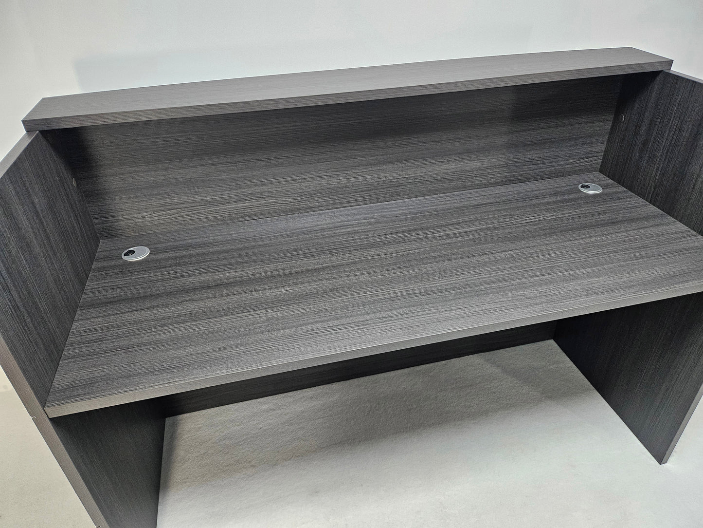 Modern Grey Oak Reception Counter - 1600mm