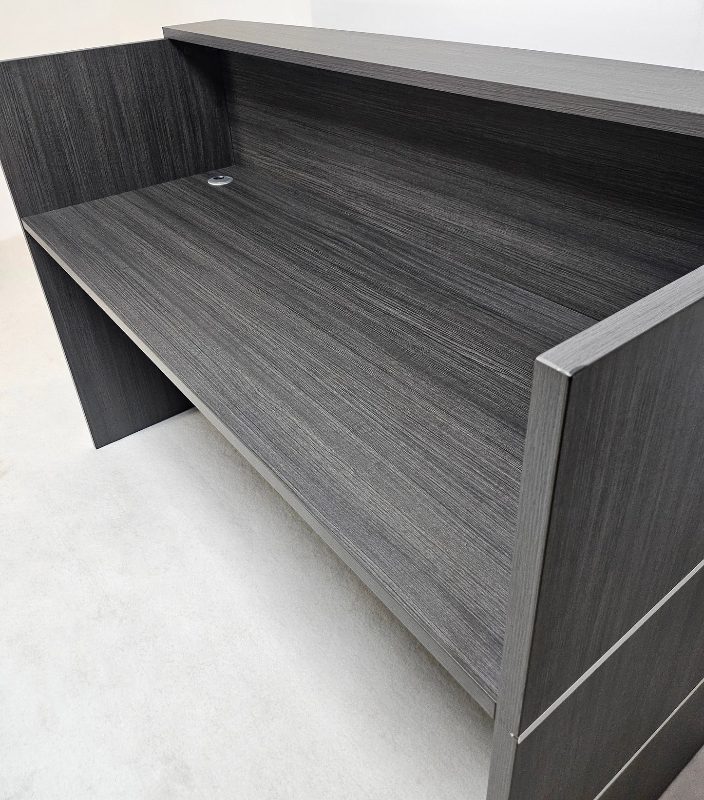 Modern Grey Oak Reception Counter - 1600mm