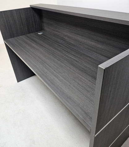Modern Grey Oak Reception Counter - 1600mm