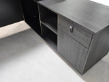 Contemporary Grey Oak Corner Executive Office Desk with Storage - 1800mm - WS-X1918