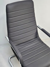 Stylish Grey Leather Cantilever Visitor Chair - HB-291C
