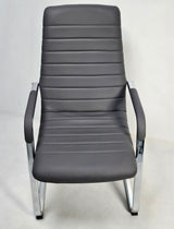 Stylish Grey Leather Cantilever Visitor Chair - HB-291C