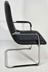 Stylish Black Leather Cantilever Visitor Chair - HB-291C