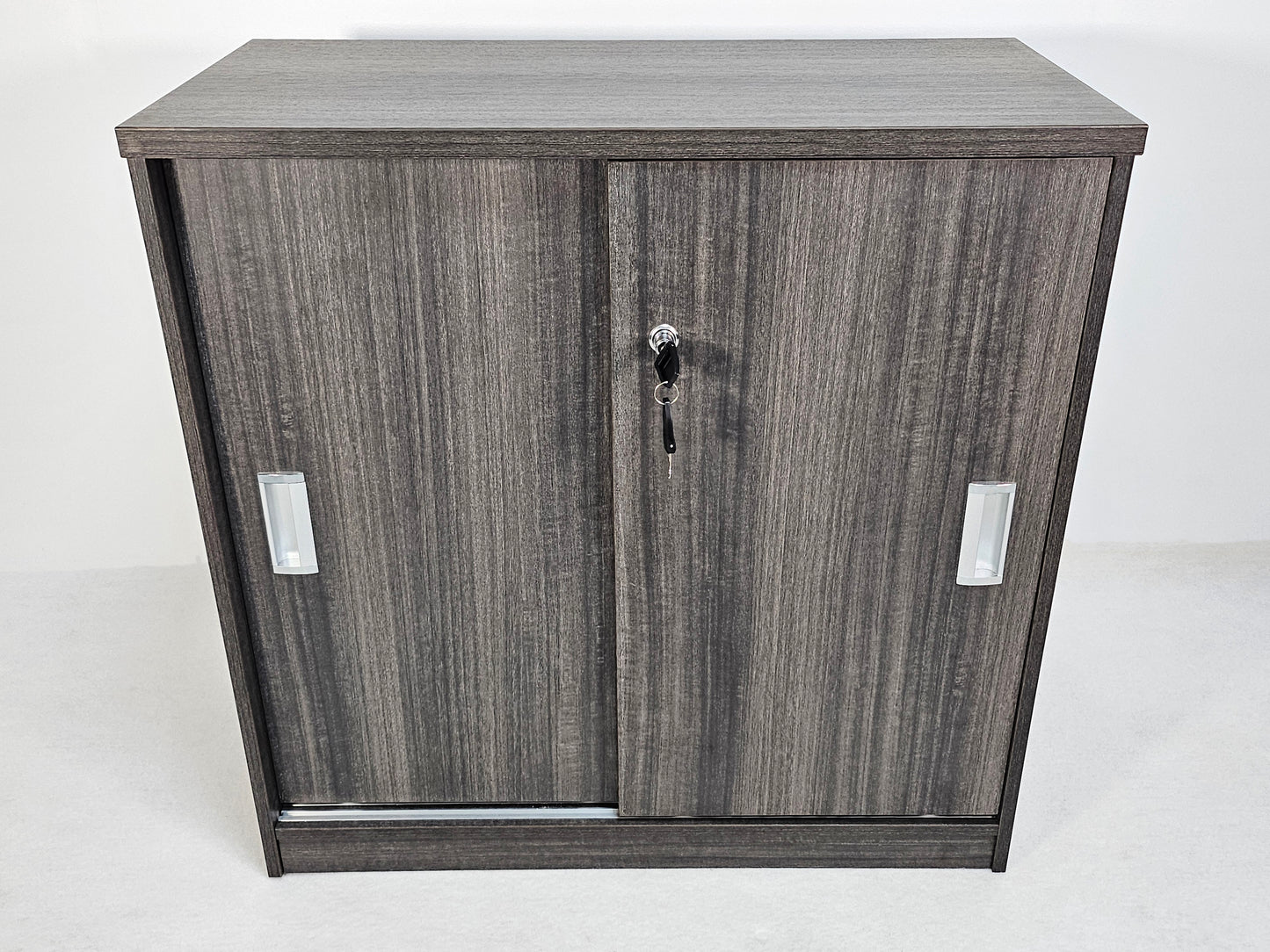 Modern Grey Oak Sliding Door Low Storage Cupboard - CF-750P