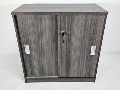 Modern Grey Oak Sliding Door Low Storage Cupboard - CF-750P