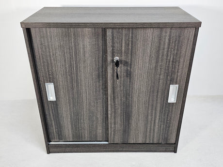 Budget Modern Grey Oak Sliding Door Low Storage Cupboard - CF-750P