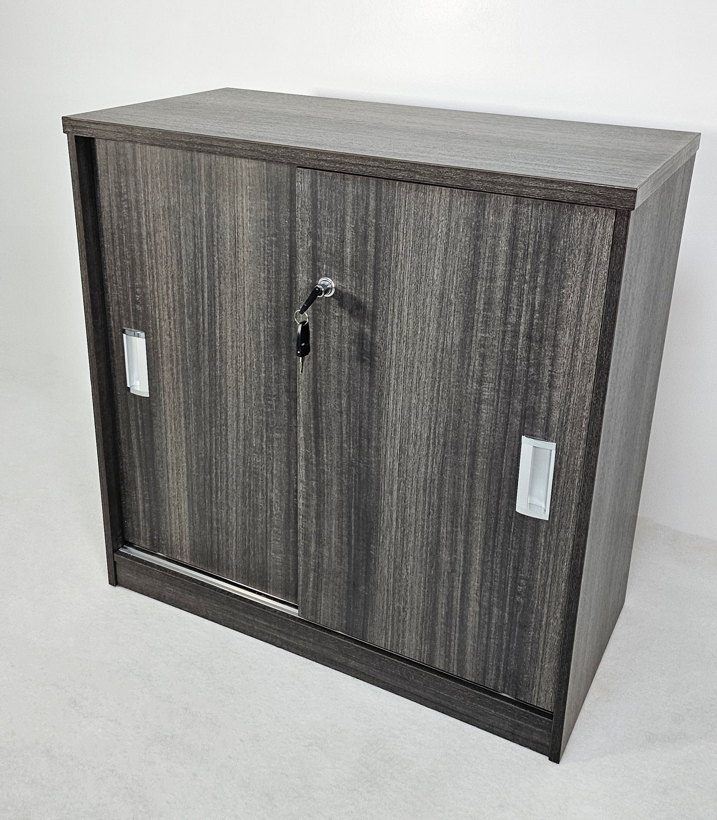 Modern Grey Oak Sliding Door Low Storage Cupboard - CF-750P