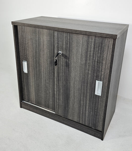 Modern Grey Oak Sliding Door Low Storage Cupboard - CF-750P