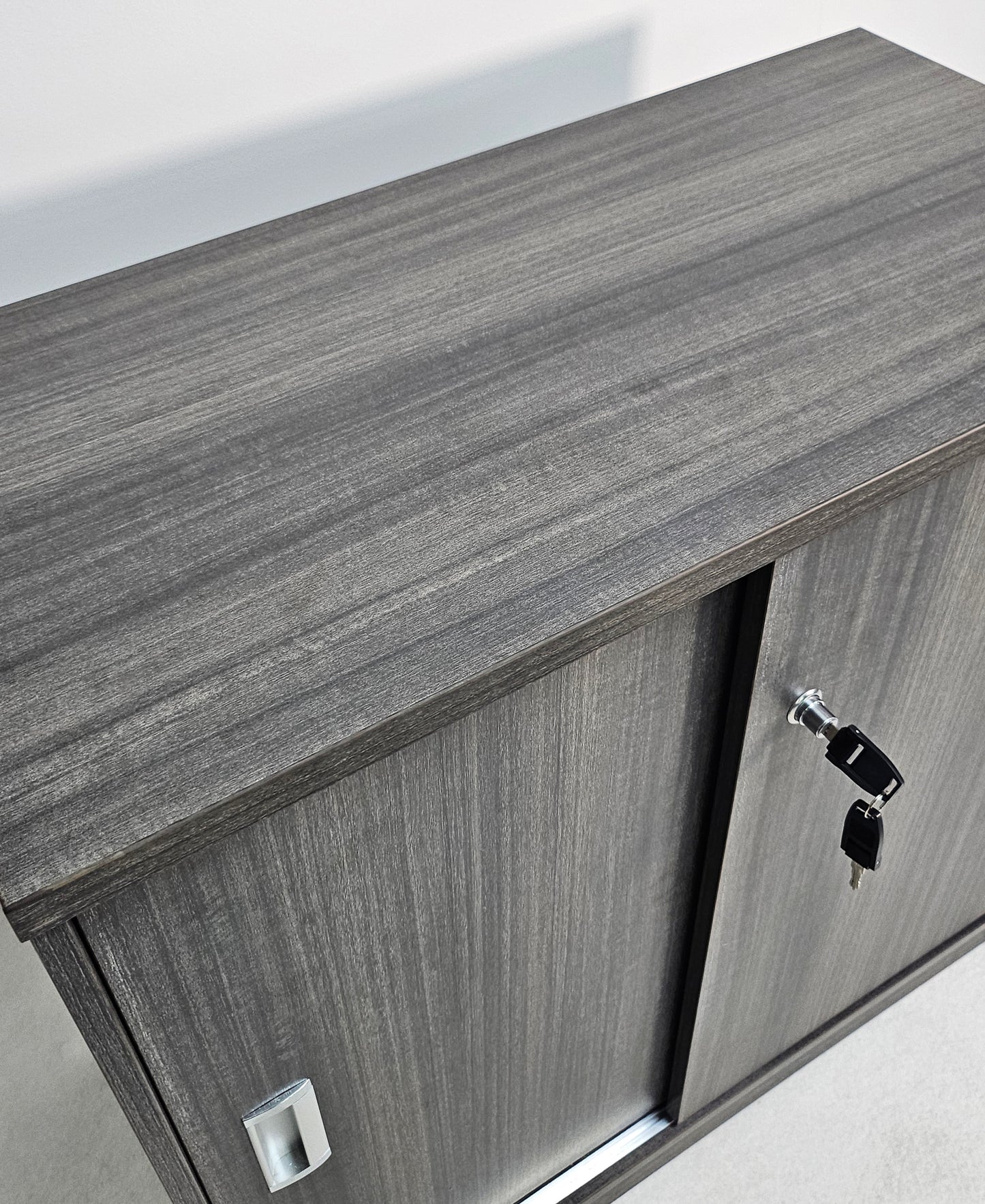 Modern Grey Oak Sliding Door Low Storage Cupboard - CF-750P