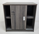 Budget Modern Grey Oak Sliding Door Low Storage Cupboard - CF-750P