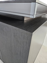 Modern Grey Aluminium Edged Melamine Corner Executive Office Desk with Full Length Top - 1600mm - WKO-FL-S-D0516