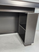 Modern Grey Aluminium Edged Melamine Corner Executive Office Desk with Full Length Top - 1600mm - WKO-FL-S-D0516