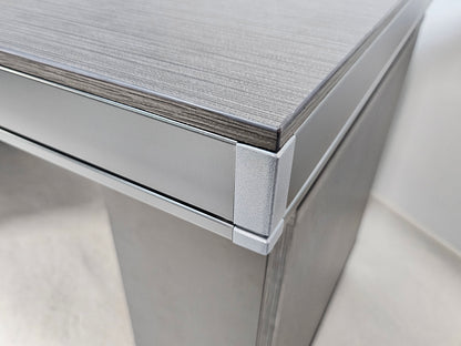 Modern Grey Aluminium Edged Melamine Corner Executive Office Desk with Full Length Top - 1600mm, 1800mm or 2000mm - WKO-FL-S-D05