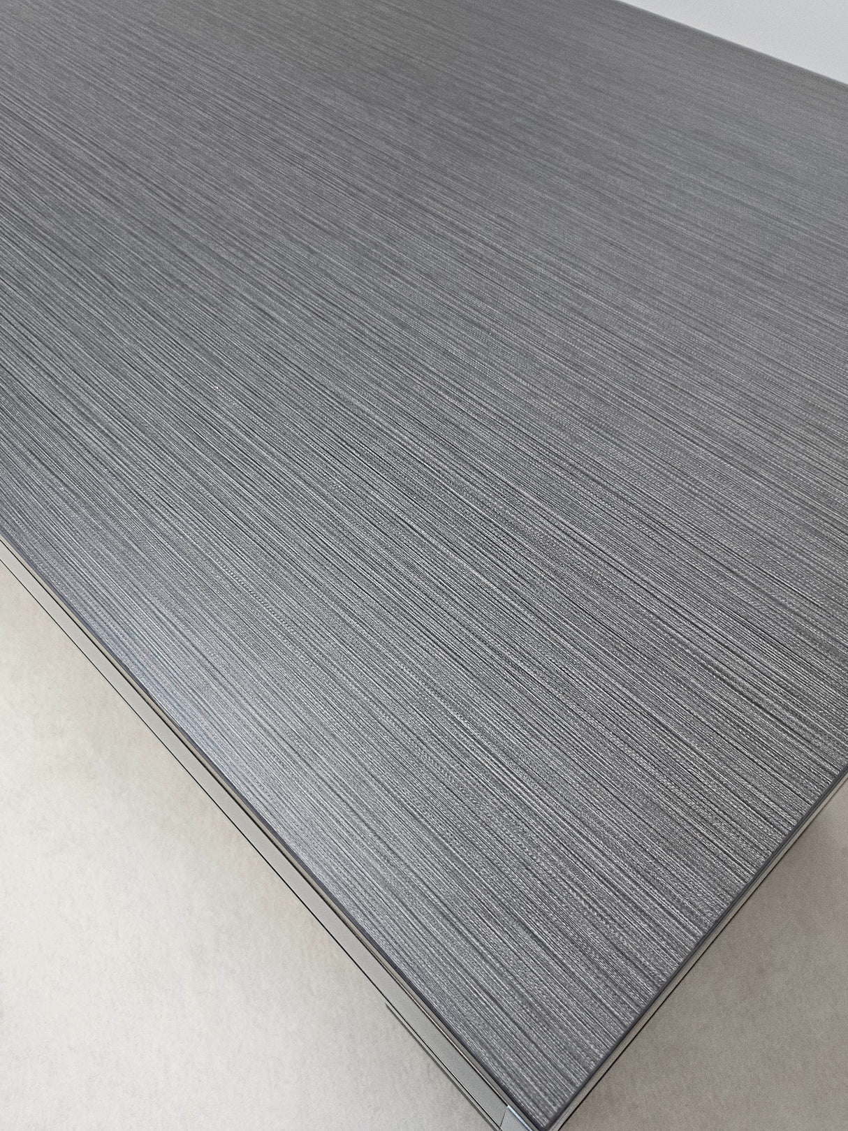 Modern Grey Aluminium Edged Melamine Straight Executive Office Desk with Full Length Top - 2000mm - WKO-FL-S-D0520