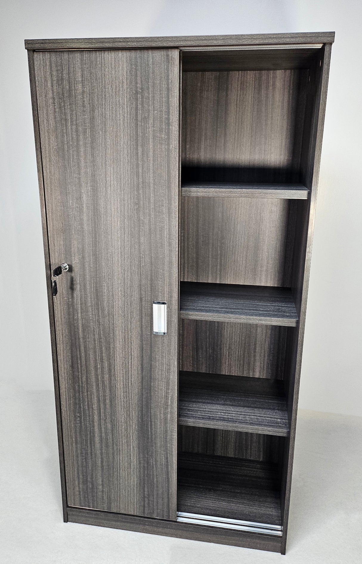 Budget Modern Grey Oak Sliding Door Storage Cupboard - CF-1600P