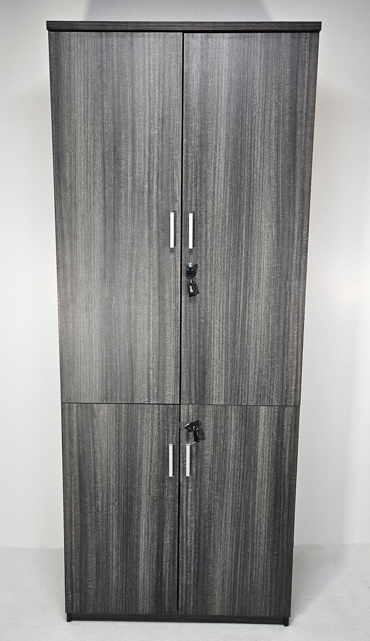 Budget Modern Grey Oak Tall Four Door Storage Cupboard - CF-2000T