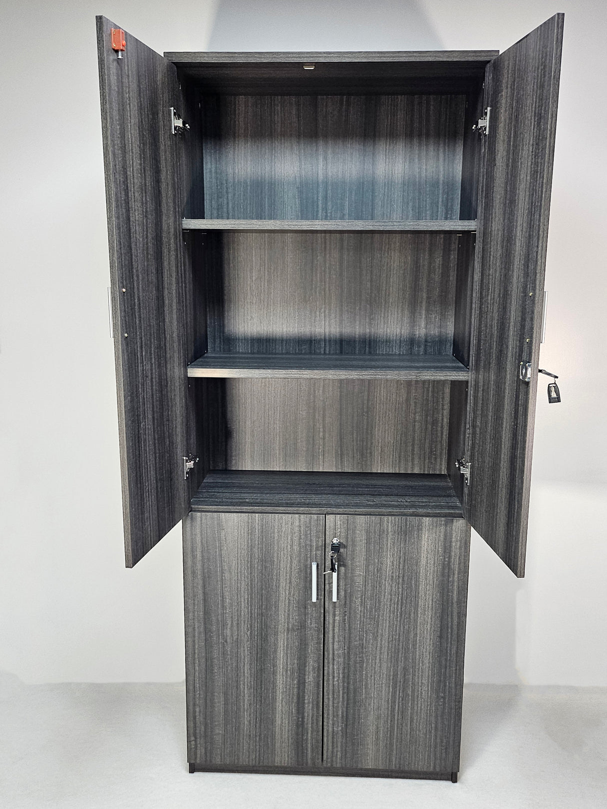 Modern Grey Oak Tall Four Door Storage Cupboard - CF-2000T