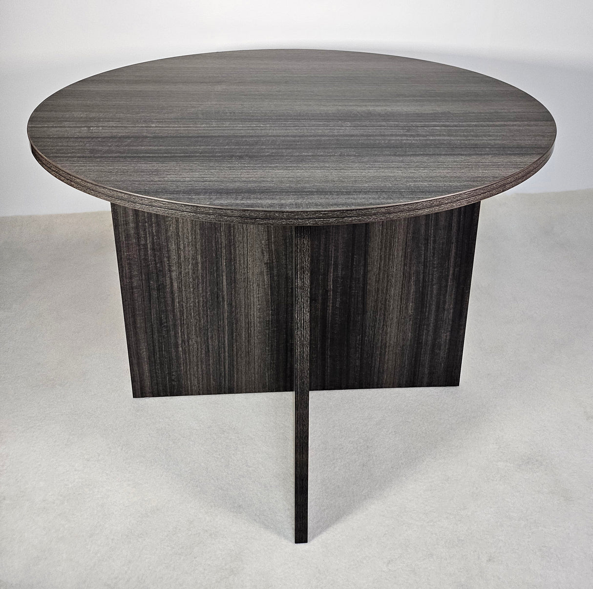 Budget Modern Grey Oak Round Meeting Room Table - 1000mm - CF-100