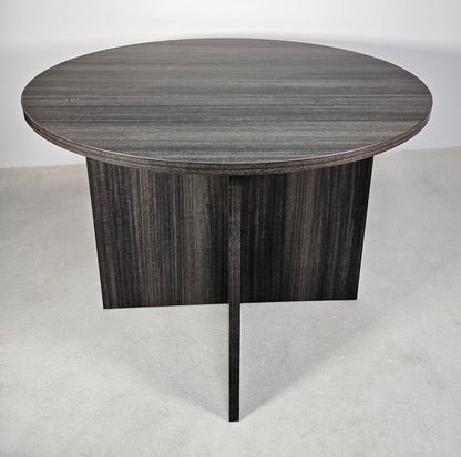 Modern Grey Oak Round Meeting Room Table - 1000mm - CF-100