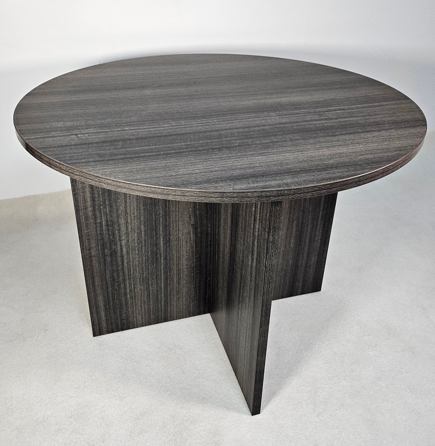 Modern Grey Oak Round Meeting Room Table - 1000mm - CF-100