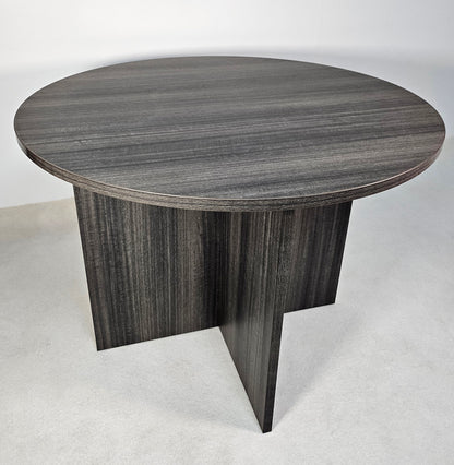 Modern Grey Oak Round Meeting Room Table - 1000mm - CF-100