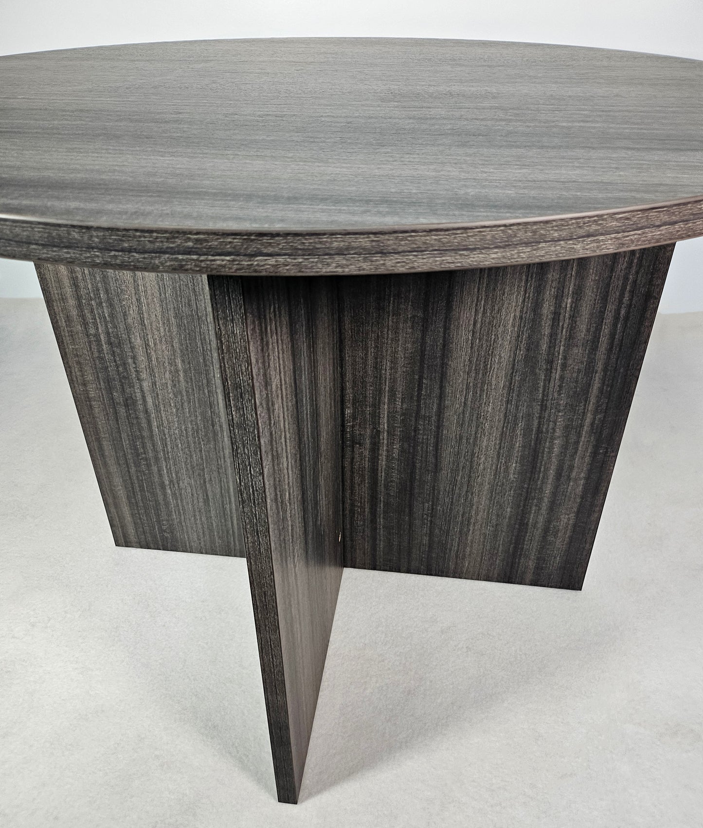 Modern Grey Oak Round Meeting Room Table - 1000mm - CF-100