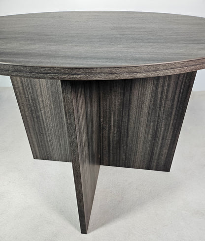 Modern Grey Oak Round Meeting Room Table - 1000mm - CF-100
