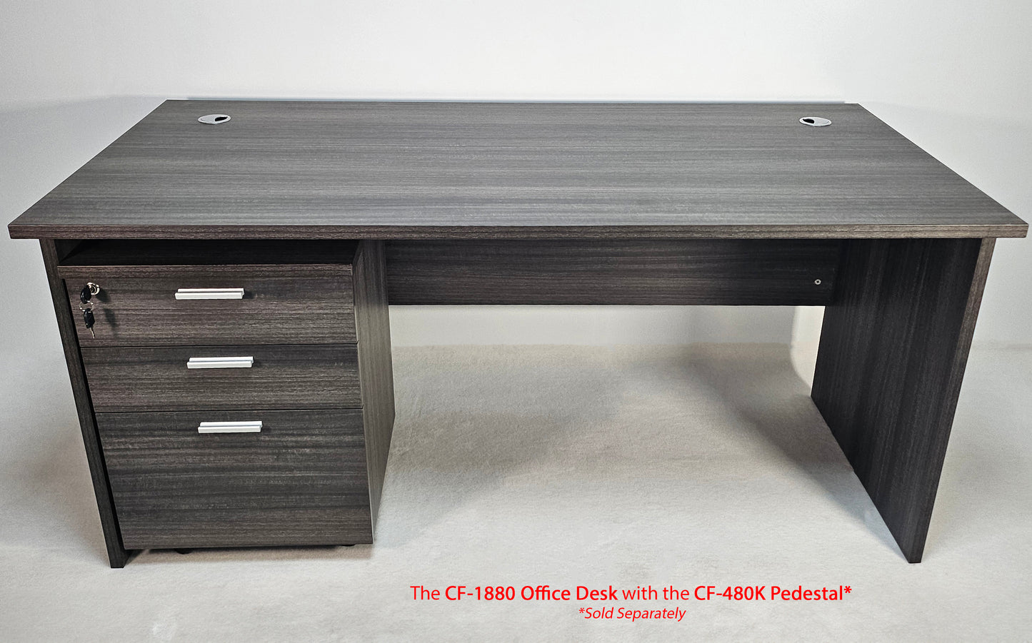 Modern Grey Oak Straight Office Desk - 1800mm - CF-1880