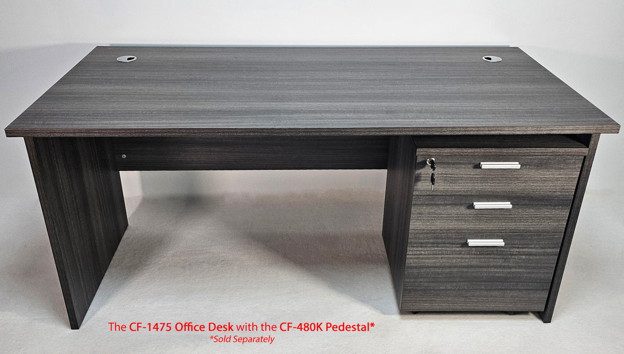 Budget Modern Grey Oak Straight Office Desk - 1400mm - CF1475