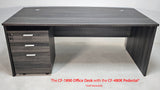 Budget Modern Grey Oak Straight Bow Front Office Desk - 1800mm - CF-1890