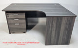 Budget Modern Grey Oak Right Hand Corner Office Desk - 1400mm - CF-1412A-R