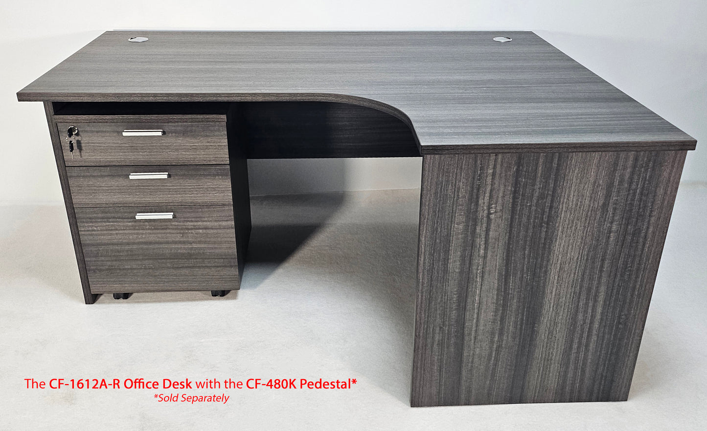Modern Grey Oak Right Hand Corner Office Desk - 1600mm - CF-1612A