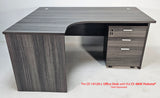 Budget Modern Grey Oak Left Hand Corner Office Desk - 1400mm - CF-1412A-L