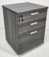 Modern Grey Oak Three Drawer Pedestal with Filing Drawer - CF-480K