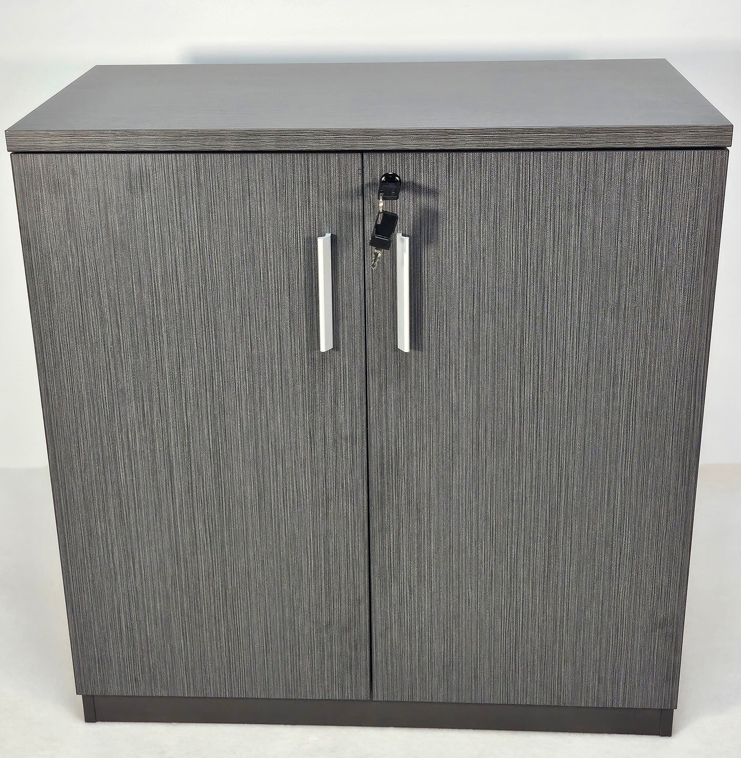 Grey Oak Melamine Two Door Cupboard with Lock - 800mm - WKO-S0616-2DR