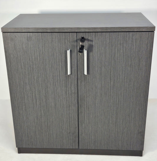 Grey Oak Melamine Two Door Cupboard with Lock - 800mm - WKO-S0616-2DR