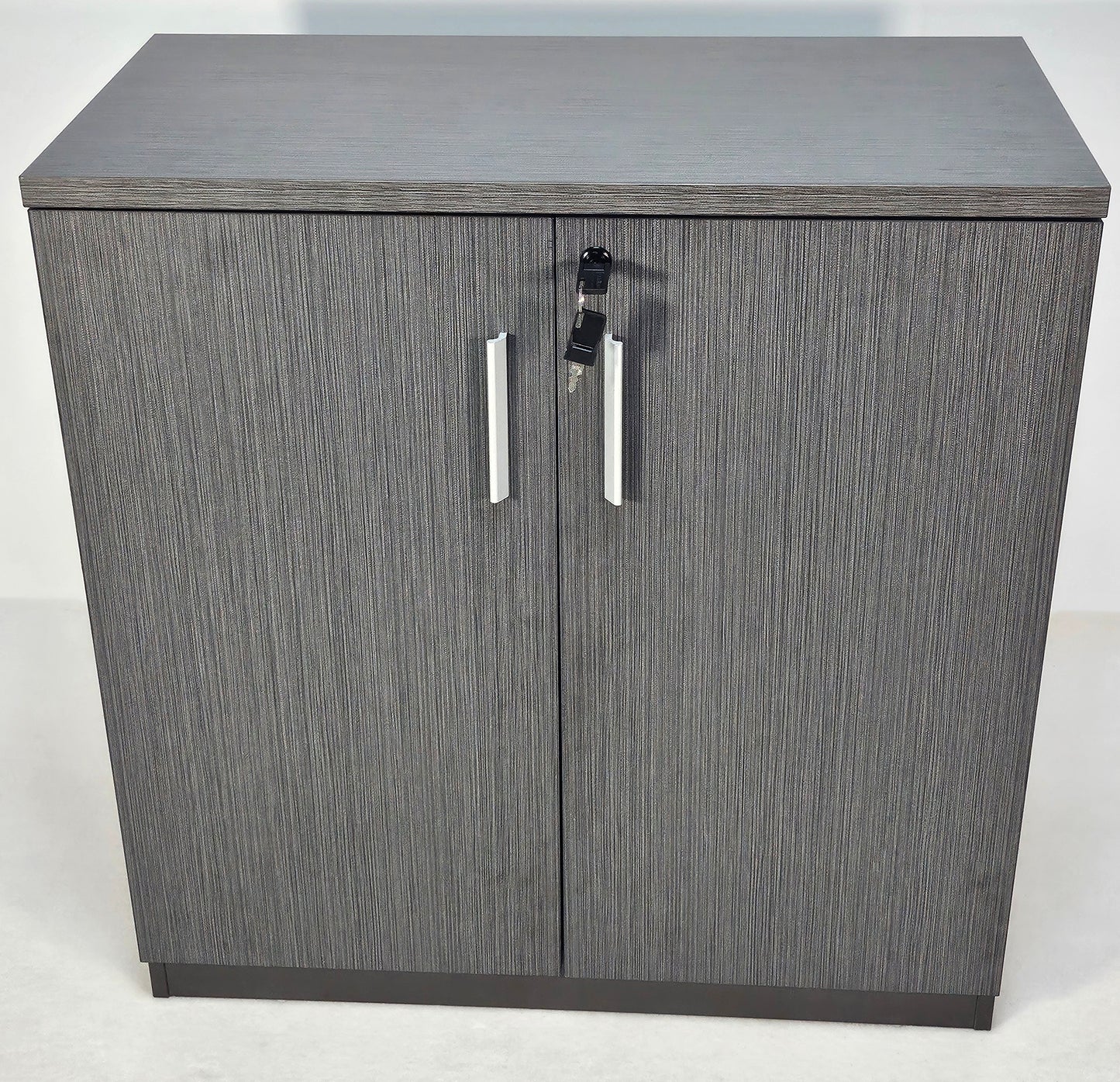 Grey Oak Melamine Two Door Cupboard with Lock - 800mm - WKO-S0616-2DR