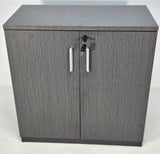 Grey Oak Melamine Two Door Cupboard - WKO-S0616-2DR