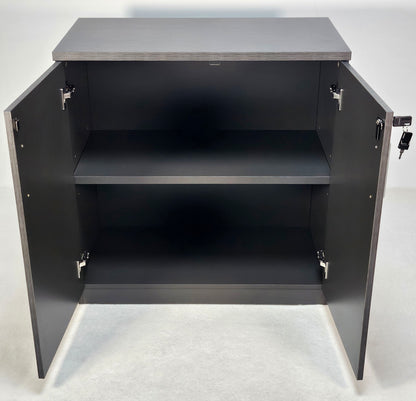 Grey Oak Melamine Two Door Cupboard with Lock - 800mm - WKO-S0616-2DR